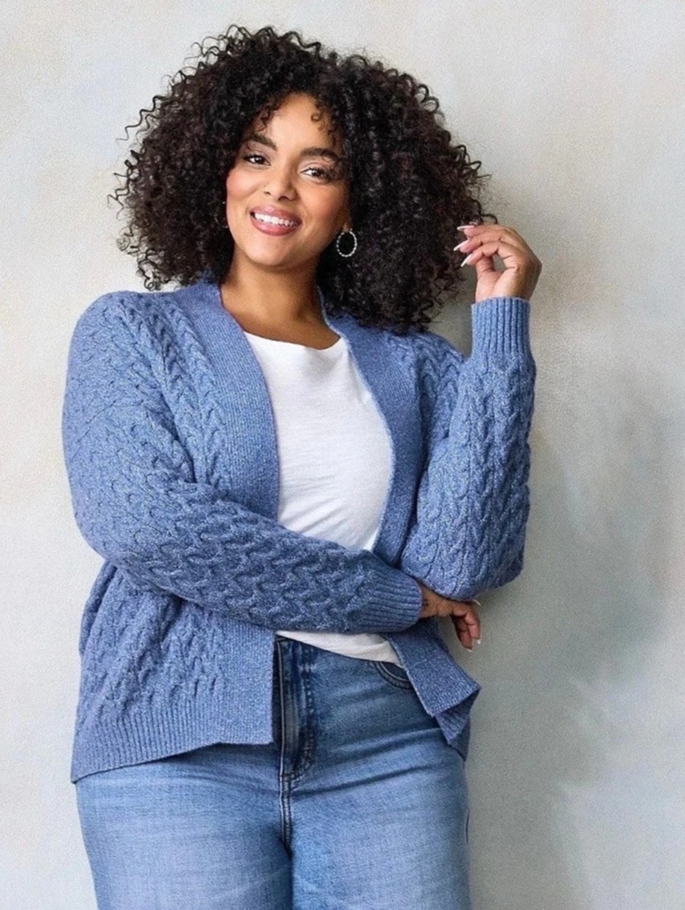 NEW…LC Lauren Conrad Cable Knit Open Front Cardigan